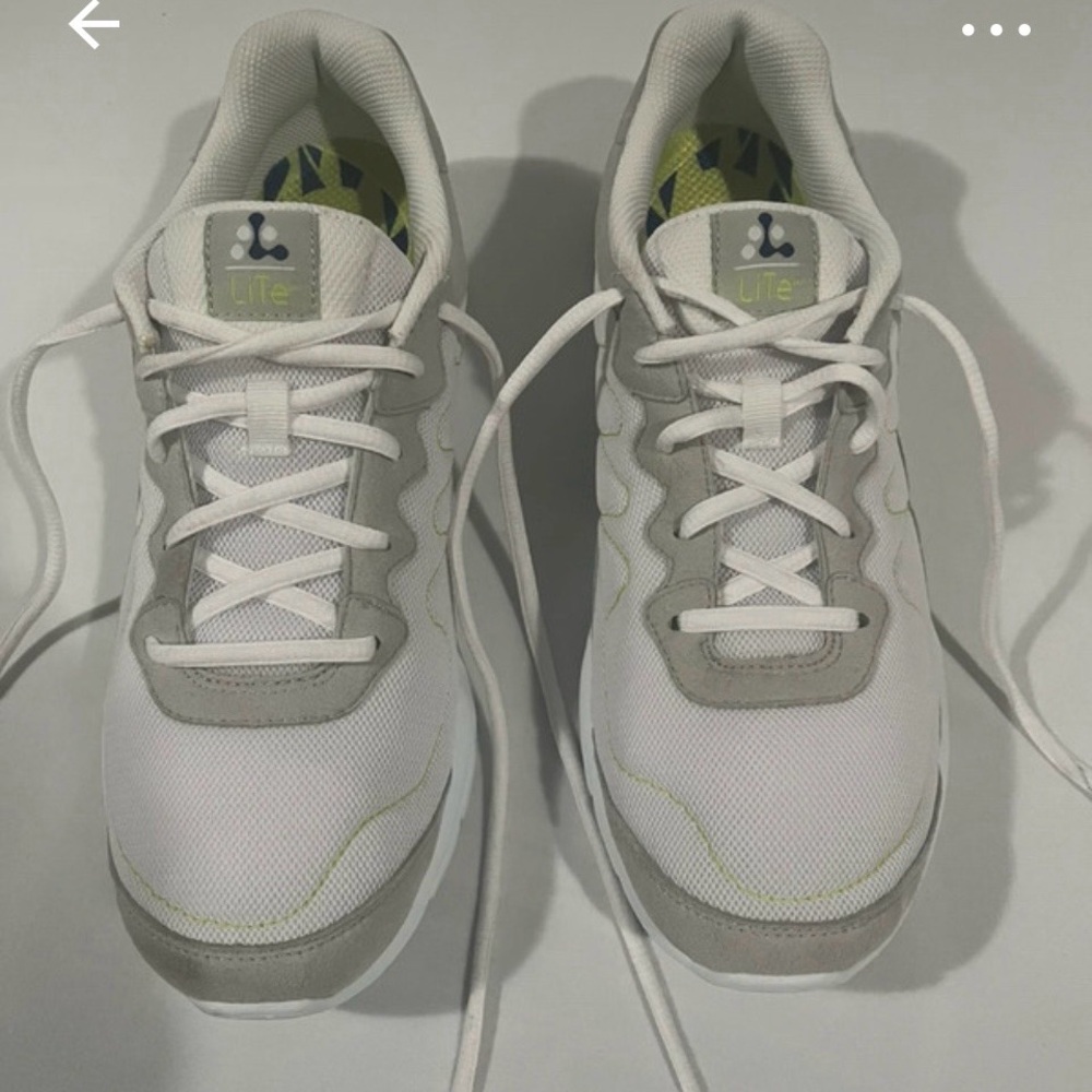 White Athletic Sneakers with Light Gray Accents